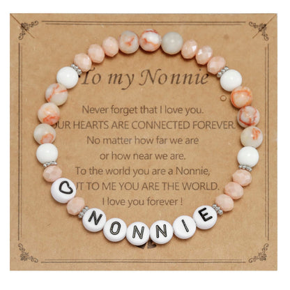 HUTIMY Nonnie Gift for Women from Grandkids Grandma Birthday Mothers Day Best Nonnie Bracelet