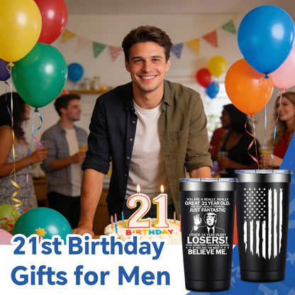21st Birthday Gifts for Him - 21st Birthday Gift Ideas - Great 21 Year Old - 21 Birthdays Decorations for Him, Men, Son - 2005 20oz Tumbler