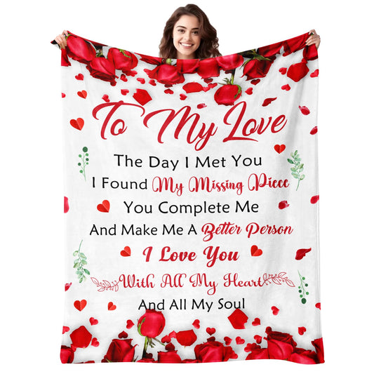 Anniversary Romantic Gifts for Women - Mothers Day Blanket Gift for Her Wife Girlfriend - to My Love Blanket - I Love You Gift for Her - Wife Girlfriend Birthday Gifts Ideas - 50"x60"