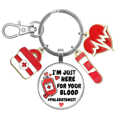 Phlebotomist Gifts Phlebotomy Tech Nurse Keychain Phlebotomist Appreciation Present for Blood Donor Month Medical Lab Tech Christmas Phlebotomy Student Graduation Gift Hematologist RN LPN CNA Keyring