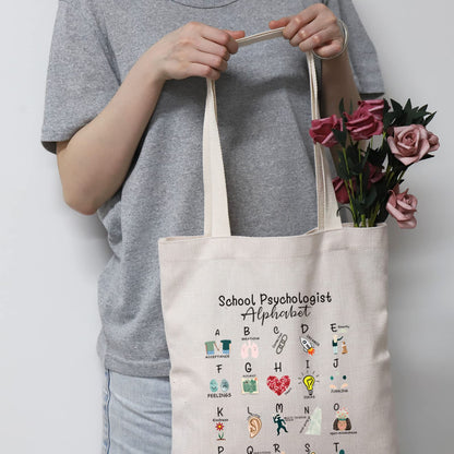 Psychologist Canvas Tote Bag Thank You Gift for Psychologist Psych Shopping Bag Book Bag End of Term Gift