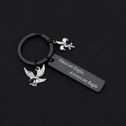 ENSIANTH Eagle Gift for Scouts Scout Keychain Scouts Leader Gift Scout Court of Honor Gift Eagle Keychain (Black)