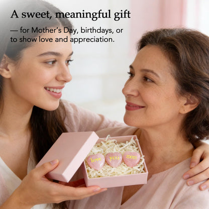 LIMGUVK Gift for Mom from Daughter Son, Engraved Rose Quartz Heart Crystal Gift Set, To My Mom Sentimental Keepsake, Love You Mom Birthday Thank You Appreciation and Just Because (Gold)