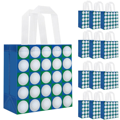 Hxezoc 12 Pieces Golf Gift Bags with Handle, Reusable Non Woven Treat Goodie Bag Sport Favor Bags For Golf Theme Birthday Party Decoration Supplies