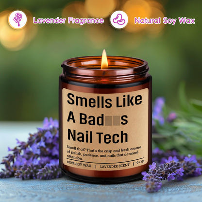 Miracu Candle, Nail Tech Gifts for Women, Men, Nail Technician Gifts, Funny Birthday, Mothers Day, Appreciation, Graduation Ideas for Manicurist, Fingernail Artist - Pedicure Manicure Salon Decor