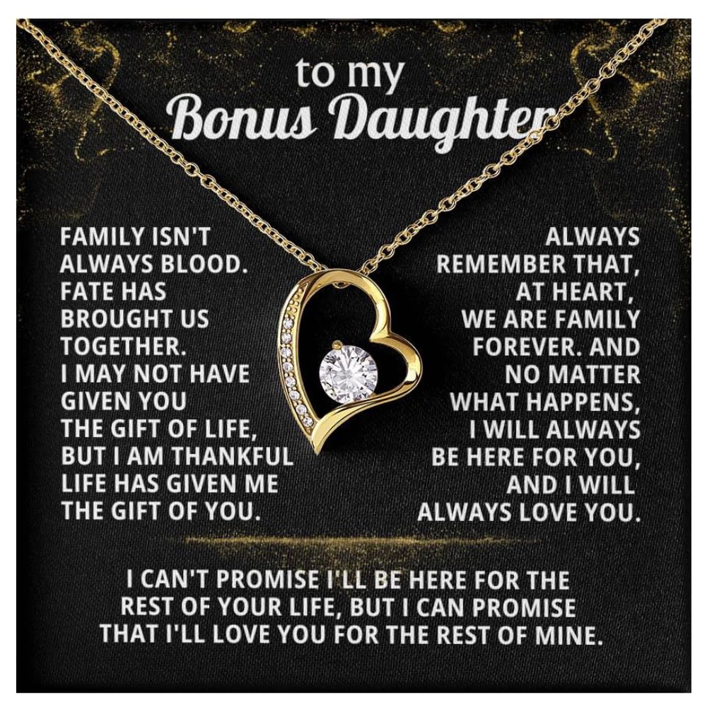 Jewelry TO MY BONUS DAUGHTER From Dad, Gift from Dad, Christmas, Necklace for bonus daughter, Birthday, Step daughter, Adult, FAMILY FOREVER
