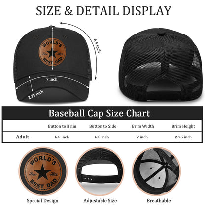 Fathers Day Dad Gifts from Daughter Son Wife, Unique Father's Day Hat for Dad Stepdad Husband Grandpa Uncle Him Men, Adjustable Baseball Cap Birthday Black