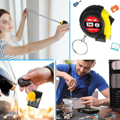 Jutom 45 Pcs Mini Construction Helmet Keychains Tape Screwdrivers Tool Adult Men Gifts Bulk for Easter Egg Stuffers Father's Day Construction Party Favors Gifts