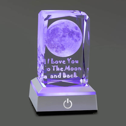 3D Moon Crystal Night Light, Perfect Mothers Day Gifts for Wife Her Mom from Daughter Husband Son，Mother's Day Ideas Unique Anniversary Birthday Decolamp Presents