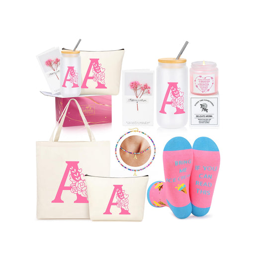Teen Girl Gifts Trendy Stuff, Christmas Stocking Stuffers Birthday Gifts for Teen Girls Personalized Monogrammed Pink Gifts for Women Initial A Easter Valentines Day Ideas Present
