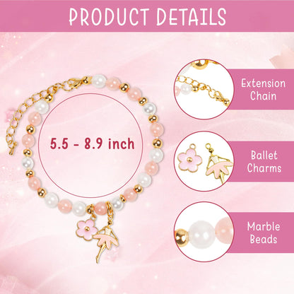 Dance Recital Gifts for Girls, Ballet Dancer Ballerina Bracelet Jewelry for Daughter Granddaughter Niece Friends Dance Team, Dance Gifts for Teen Girls, Pulsera Para Niñas