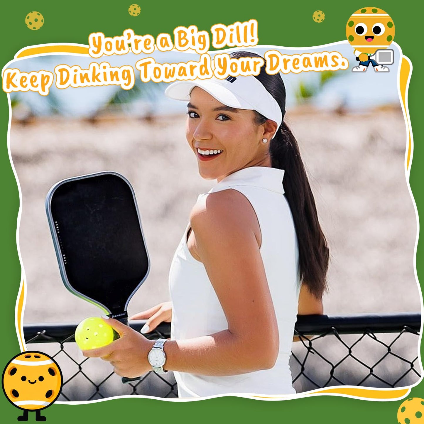 Positive Crochet Pickleball Gifts for Women Men - Inspirational Support Gift for Friends Coach Team Coworker Teenage Boss, Handmade Crochet Pickleball - Funny Pickle Gift for Her Him