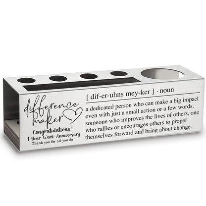 1 Year Work Anniversary Decorations Gifts for Her, Him, Employee, Boss, Coworker, Leader, 1st 1 Year Work Anniversary Decor Appreciation Thank You Gifts Pencil Holders & Pen Holders ASB59