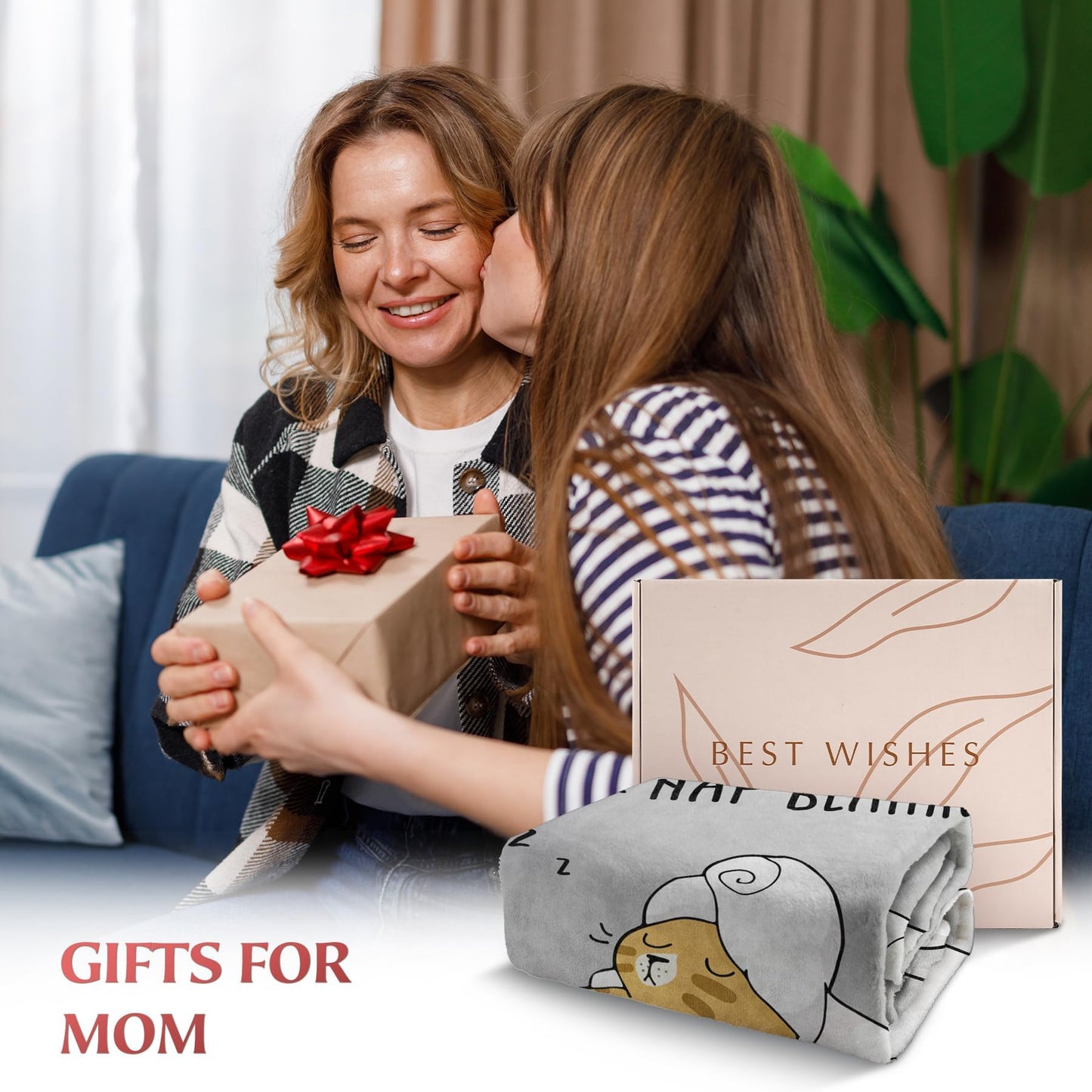 SteadStyle Mothers Day Mom Gifts from Daughter Son, Mom Birthday Gifts Blanket, Mother Presents for Christmas, Valentine's Day, Mothers Day, Fluffy Blanket for Mommy, 60'' x 50'' (Grey)