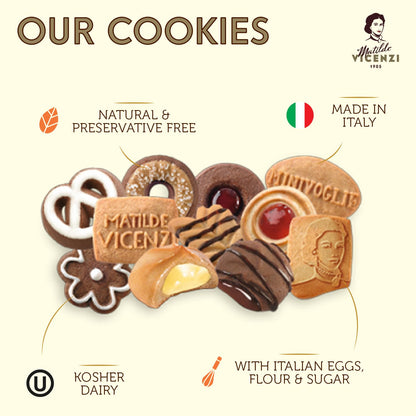 Matilde Vicenzi Minivoglie Butter Cookies Tin - Italian Pastry Assortment, Traditional Holiday Cookie Gift for Father's Day, Teacher Appreciation, Birthday - 500 g