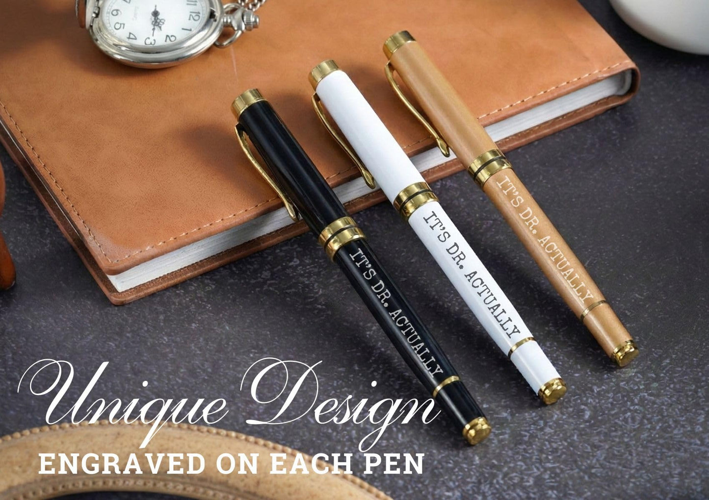 InnoBeta PhD Graduation 2026 - Gifts for Graduation, Doctorate Gifts, Ballpoint Signature Pen Set of 3, Funny Inspirational Pen, Office Tools for Graduation