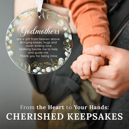 HEXMOZ Godmother Gifts from Godchild, Goddaughter - Godmothers Gift for Women - Godmother Godmothers Ornament 2026, Present from Godson - Acrylic Christmas Ornaments 2026