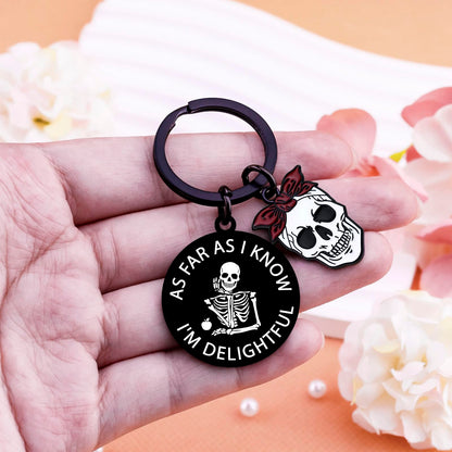 Goth Gifts for Women Gothic Keychain Skull Keychain for Teens Witchy Gifts for Women Skeleton Keychains Spooky Basket Stuffers Horror Gift for Friend Funny Halloween Keychains