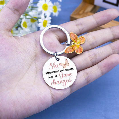 Breakup Gifts for Women Adults Divorce Gift for Her Cheer Up Inspirational Uplifting Positive Feel Better Gift Pink Butterfly Decor New Begging Apreciation Gift Keychains for Women Bag Cham