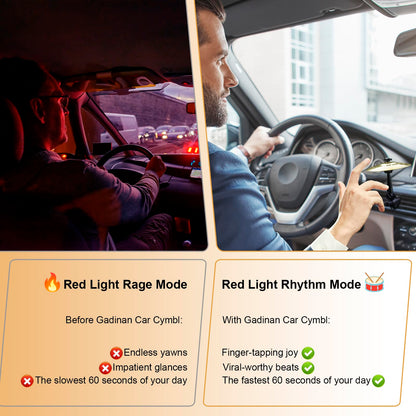 Mini Car Drum Cymbal For Car Air Vent (Gold) – Crash Cymbal Dashboard Ornament Accessory for Musicians, Drummers, Music Lovers – Funny Auto Interior Gift for Men Women Teens