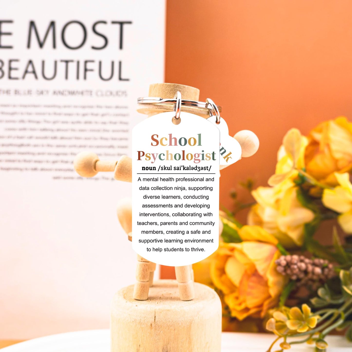 School Psychologist Gifts for Women Men Psychology Keychain Gifts for Counselor Teacher Unique Birthday Christmas Gift for Psychology Majors Cool Stuff School Counselor Gift Ideas