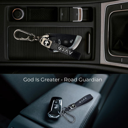 Christian Cross Leather Keychain, God Is Greater Than the Highs and Lows, Baptism Confirmation Graduation Gifts