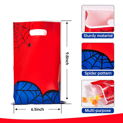 Yzzhaoo 30 Pcs Spider Goodie Bags Party Favors Bags with Handles for Birthday Party Theme Chiristmas Halloween Candy Bag Treat Cookie Gift bags