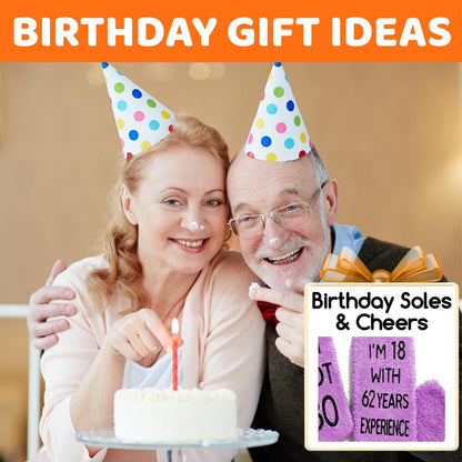 HAPPYPOP Birthday Gifts Ideas for Women - Socks for 75th 80th Year Olds, Socks for Elderly