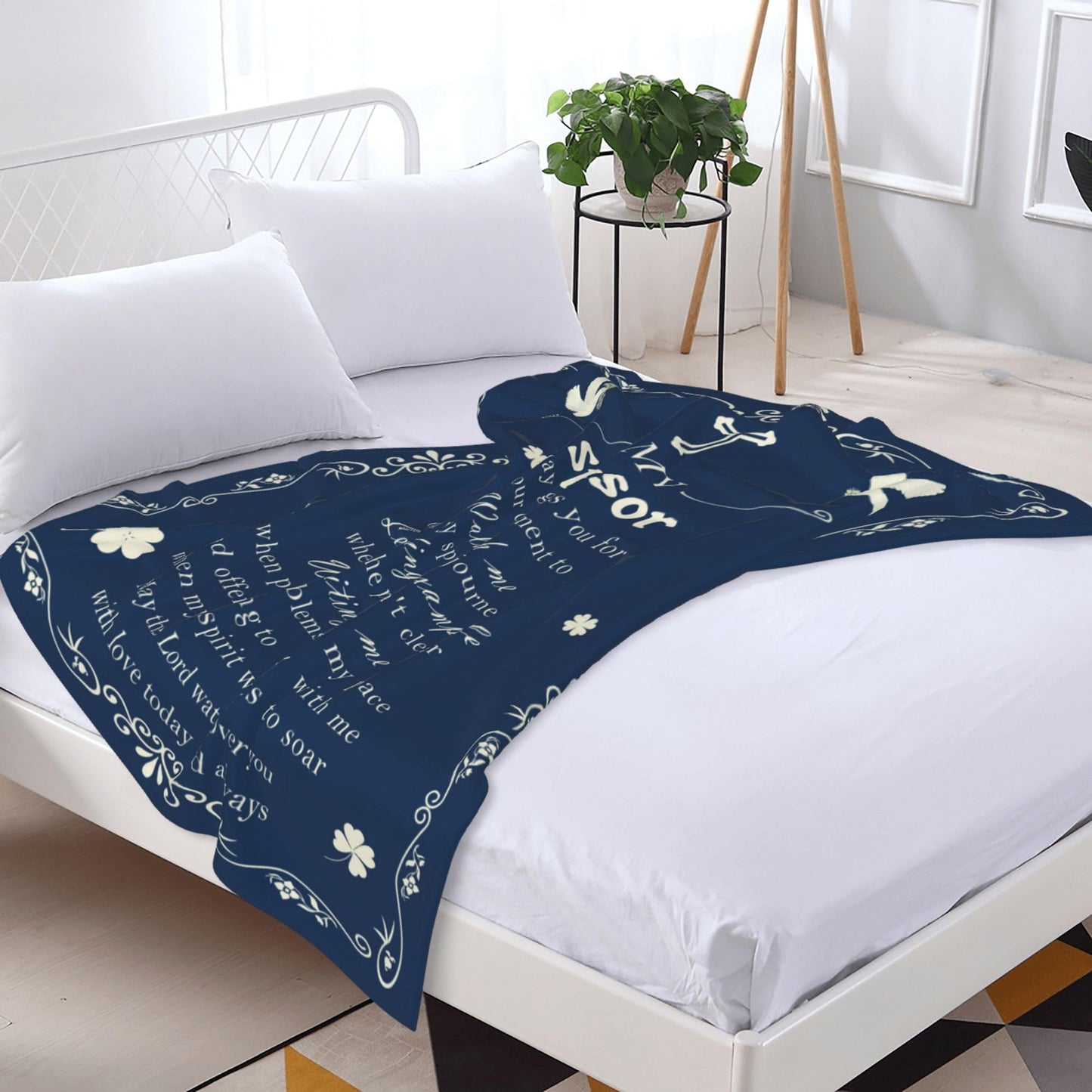 Confirmation Sponsor Gifts for Women/Men, Christian Religious Thank You Gifts for Confirmation Sponsor Gift Blanket 60"X50" with Blessing and Appreciation Words, Dark Blue Catholic Blanket