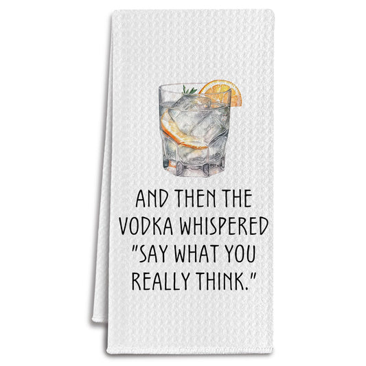 Vodka Gifts Kitchen Towels, Vodka Lover Gifts Dish Tea Towels for Kitchen Bar Cart Decor, Gift for Bartender Decorative Hand Towel, 16x24 Inches