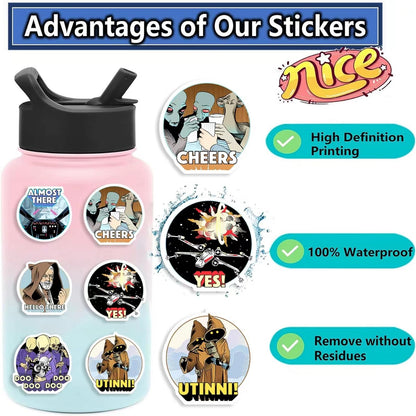 100PCS Star Wars Stickers Water Bottle Stickers Laptop Computer Bedroom Wardrobe Car Skateboard Motorcycle Bicycle Mobile Phone Luggage Guitar DIY Decal