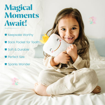 Cairn Tooth Fairy Pillow for Boys and Girls - Soft Plush Tooth Fairy Box Alternative with Pocket - Modern Keepsake Gift for Kids Losing Teeth - Squishable Stuffed Animal Co