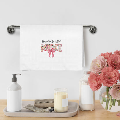 Meme Gifts for Grandma from Grandkids Granddaughter, Mothers Day Christmas Birthday Kitchen Gifts for Grandma, Blessed to be Called Meme Kitchen Dish Hand Tea Towels for Bathroom,16x24 Inch