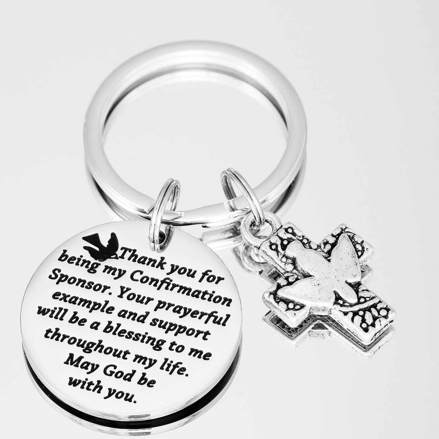 Kivosliviz Confirmation Sponsor Gifts Keychain Sponser Gift Appreciation Key Chain Thank You for Being My Confirmation Sponsors Keychain