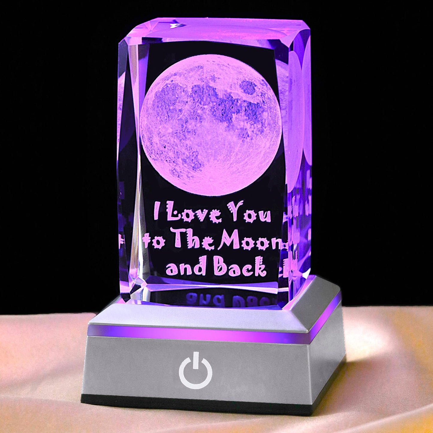3D Moon Crystal Night Light, Perfect Mothers Day Gifts for Wife Her Mom from Daughter Husband Son，Mother's Day Ideas Unique Anniversary Birthday Decolamp Presents