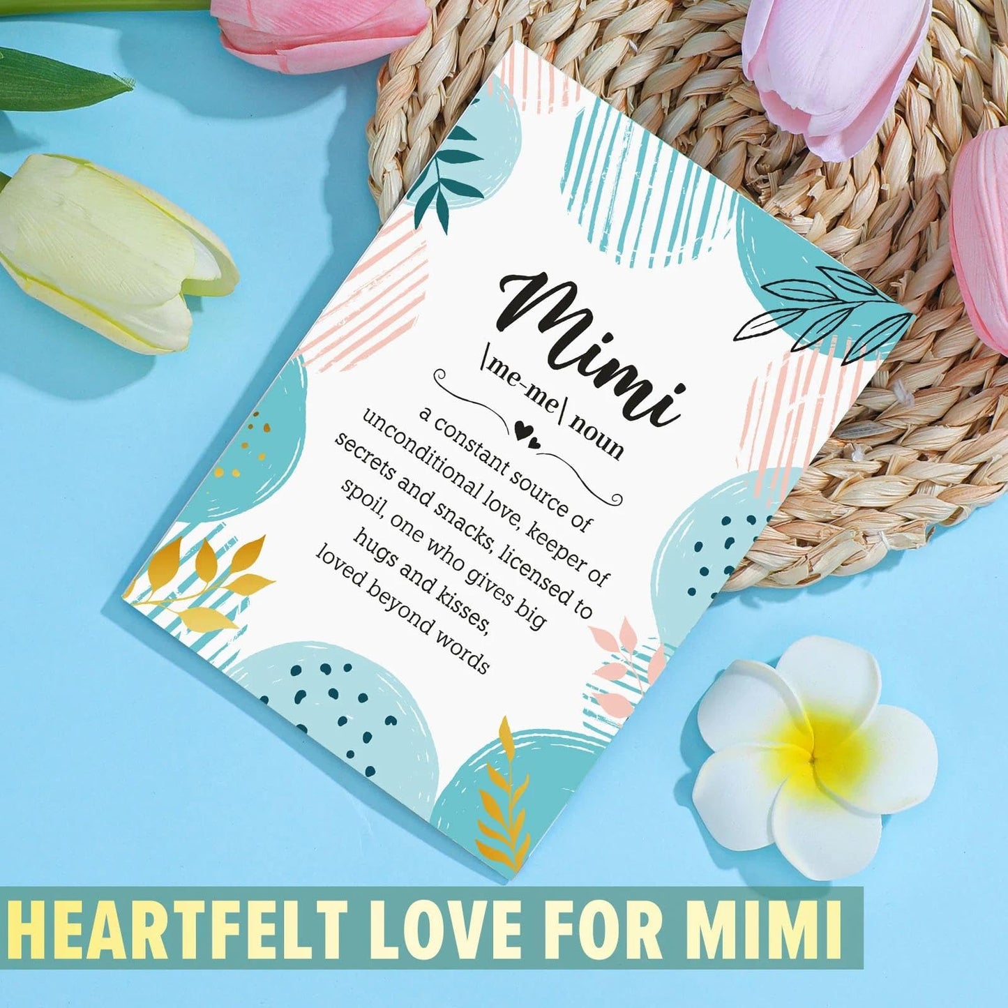Mimi Gifts for Grandma Mimi Birthday Gifts from Grandkids Grandma Present Box for Christmas, Birthday Gift Set Ideas for Women from Grandson, Granddaughter, Grandchildren with Tote Bag, 16oz Glass Cup