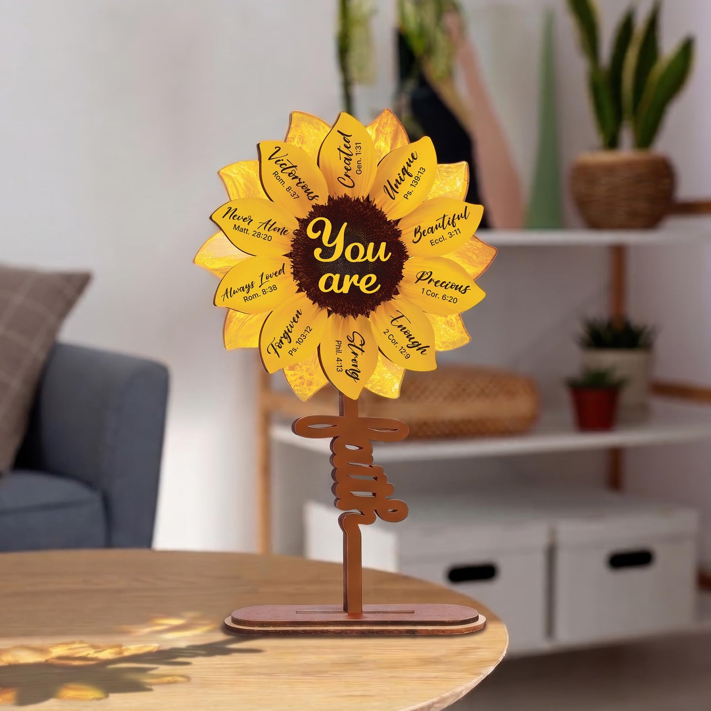 Christian Sunflower Gifts For Women, God Says You Are Sun Flower Mothers Day Gifts For Mom, Faith Based Teacher Appreciation, Spiritual Birthday Present For Coworker, Nurse, Unique Desk Decor Plaques