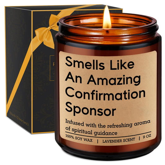Miracu Candle, Confirmation Sponsor Gifts for Women, Men - Spiritual Christian Catholic Girls Confirmation Gifts for Sponsor, Thank You from Candidate, Appreciation, Proposal Presents from Confirmant