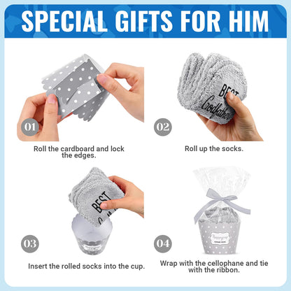 HAPPYPOP Fuzzy Socks for Men - Gifts for Grandson Nephew Cousin Godfather Father in Law