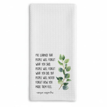 Inspirational Kitchen Hand Towel, Hostess Gift for Women, Christian Quote Waffle Weave Towel, Faith Decor Accent for Kitchen or Bathroom