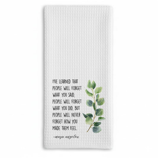 Inspirational Kitchen Hand Towel, Hostess Gift for Women, Christian Quote Waffle Weave Towel, Faith Decor Accent for Kitchen or Bathroom