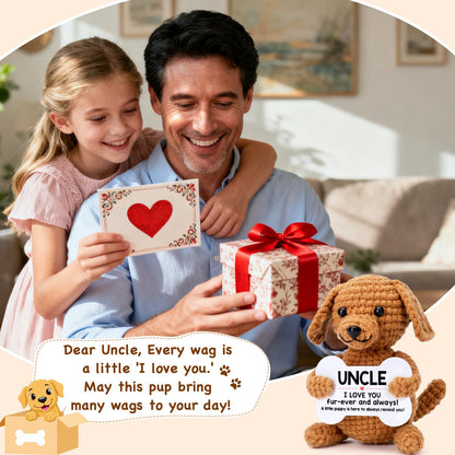 Funny Dog Uncle Gifts from Niece Nephew, Christmas Birthday Gifts for Uncle, Great Small Presents for Men Cool Things Cute Stuff, Xmas Ornament Decor Mini Stocking Stuffers I Love You Puppy