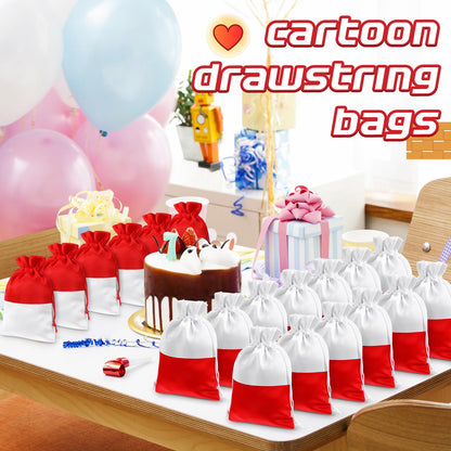 Locmeo 16 Pcs Cartoon Animation Party Gift Bags Drawstring Bags Animation Themed Supplies Birthday Party Decoration for Kids Cartoon Supplies