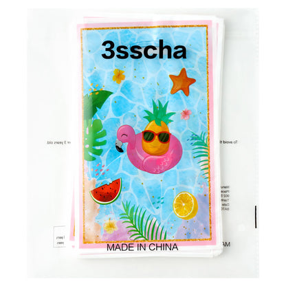 50Pcs Summer Pool Party Favor Bag - Poolside Party Flamingo Plastic Waterproof Goodie Bag Beach Ball Party Rectangular Gift Bags for Kids Birthday Baby Shower Decoration Party Favors Supplies