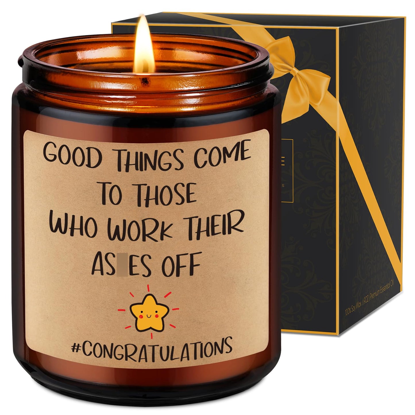 Fairy's Gift Congratulations Candles, Congrats, New Job Promotion Gifts for Women Men, Friend, Coworker, Work Bestie, Funny New Business Owner Congrats Gifts, Congratulations on Your Promotion