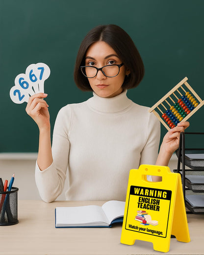 Funny English Teacher Office Decor Sign Watch Your Language Warning Sign for Classroom Office Decorations English Teacher Gifts