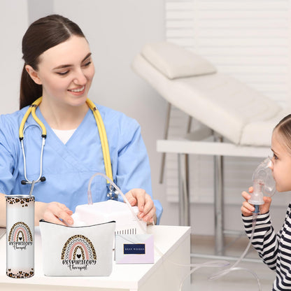 Geiserailie 8 Pcs Respiratory Therapist Appreciation Gifts for Women Including Large Tote Bag Cosmetic Bags Tumbler Cup Plush Socks Metal Keychain Card and Envelope for RRT Thank You Gifts
