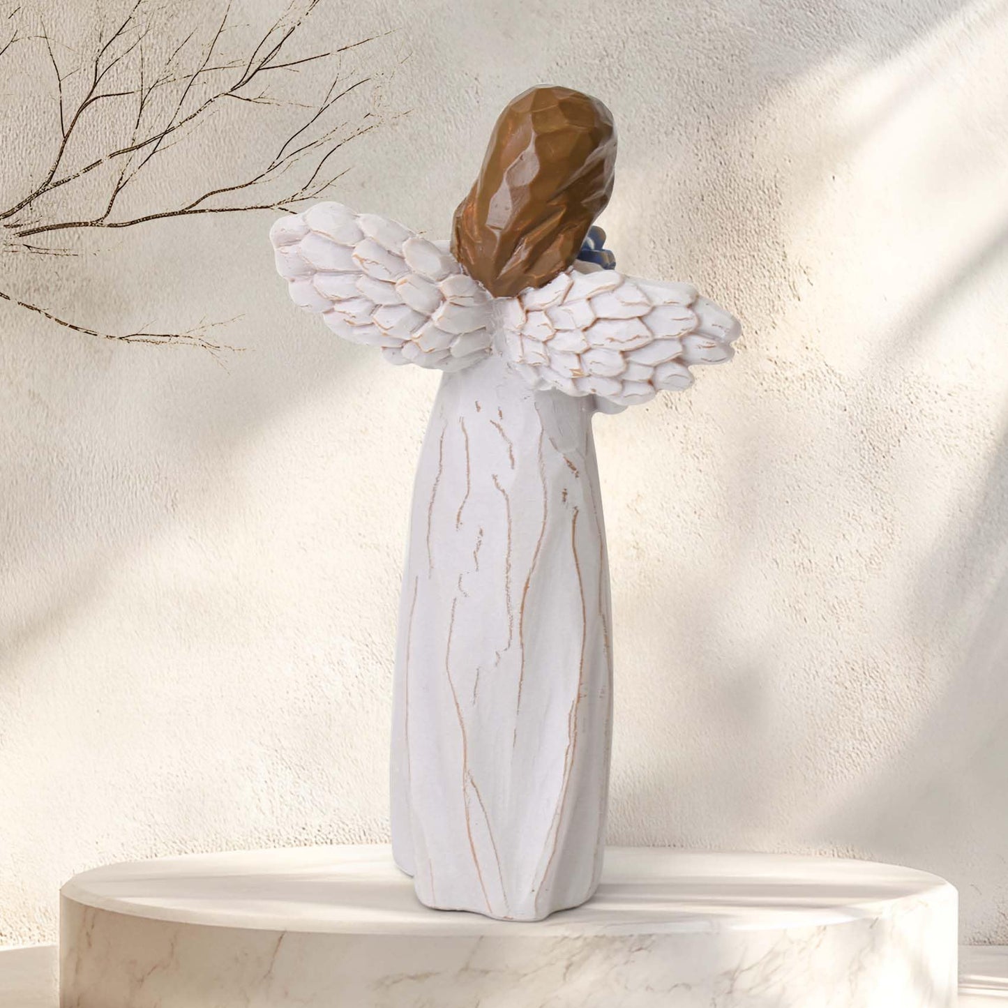 Forget Me Not Guardian Angel Figurines, Sympathy Gifts for Loss of Loved One, Miscarriage Gifts for Mothers, Sculpted Hand-Painted Statue for Home Decor Ornament
