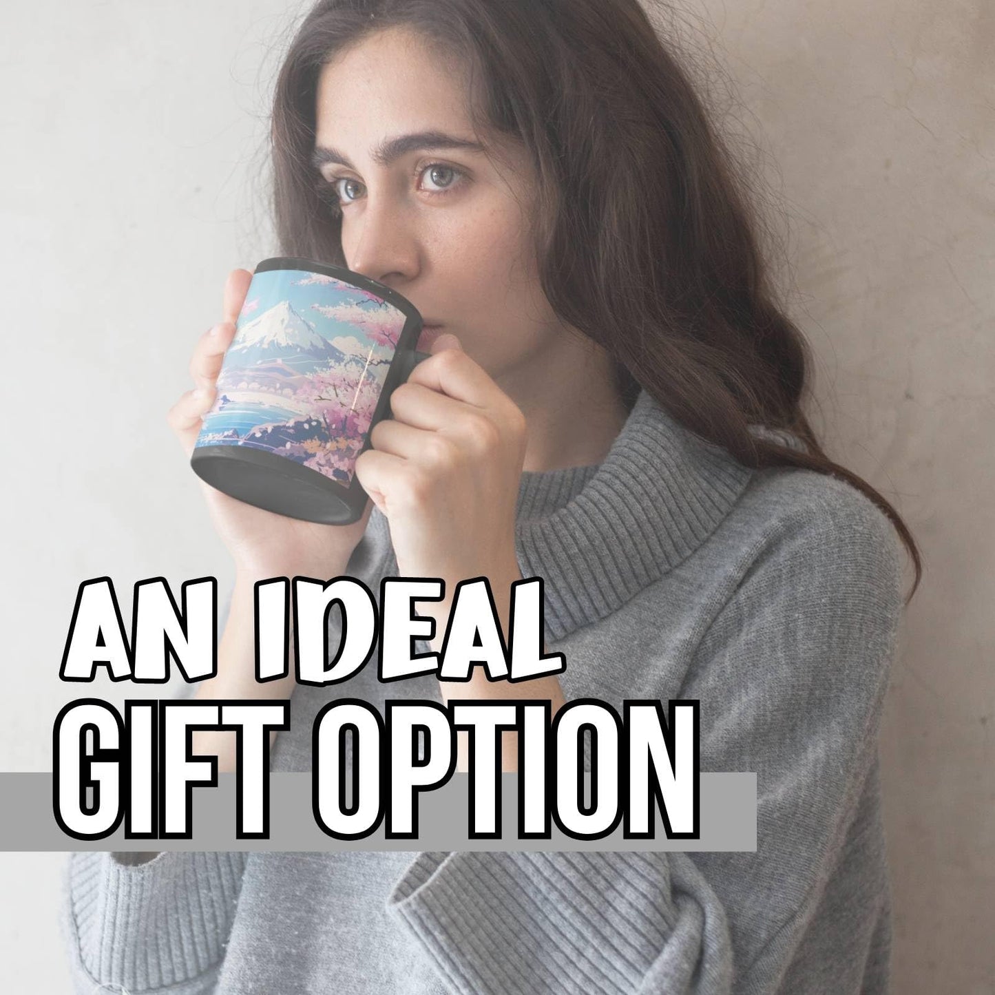 Onebttl Japanese Gifts Coffee Mug for Women Men, Cute 12oz Heat Sensitive Magic Coffee Mug for Friends, Girlfriends, Boyfriends, Japanese Friends for Christmas, Birthday