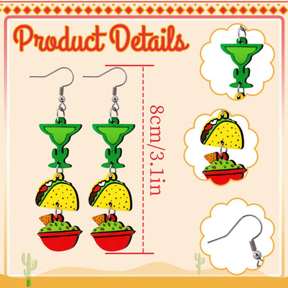 Cinco de Mayo Earrings for Women – Mexican Style Dangle Earrings, Mexican Gifts for Women Grandma, Cinco de Mayo Decorations Accessories
